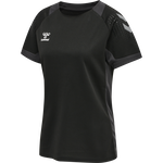 hmlLEAD S/S POLY JERSEY WOMEN, BLACK, packshot