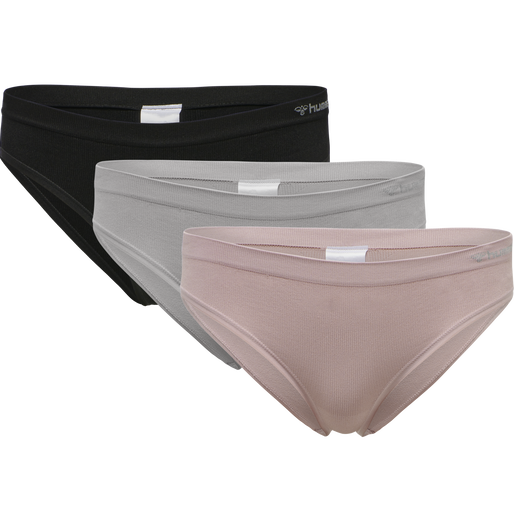 hmlJUNO 3 PACK SEAMLESS HIPSTER, ASH ROSE/BLACK/PALOMA hmlJUNO 3 PACK SEAMLESS HIPSTER, ASH ROSE/BLACK/PALOMA, packshot