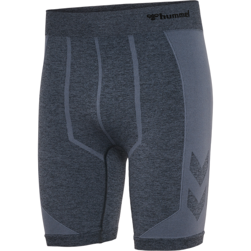 hmlMT JUSTIN SEAMLESS TIGHT SHORTS, BLACK/ASPHALT MELANGE, packshot