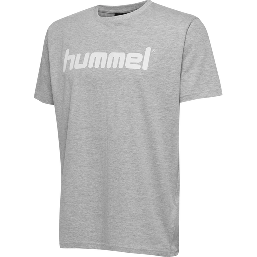 HUMMEL GO KIDS COTTON LOGO T-SHIRT S/S, GREY MELANGE, packshot