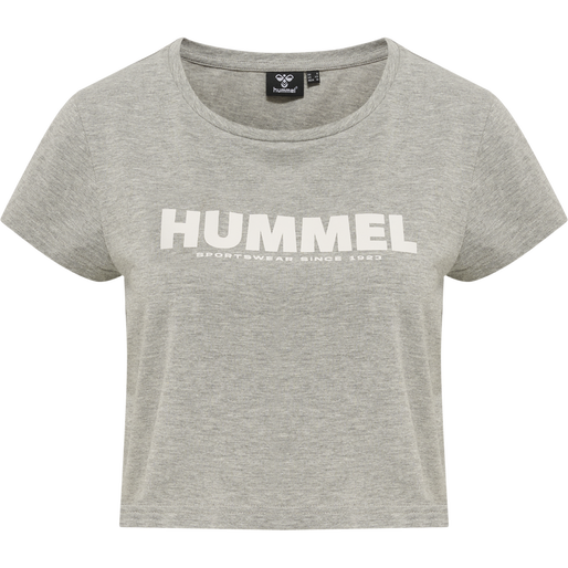 hmlLEGACY WOMAN CROPPED T-SHIRT, GREY MELANGE, packshot