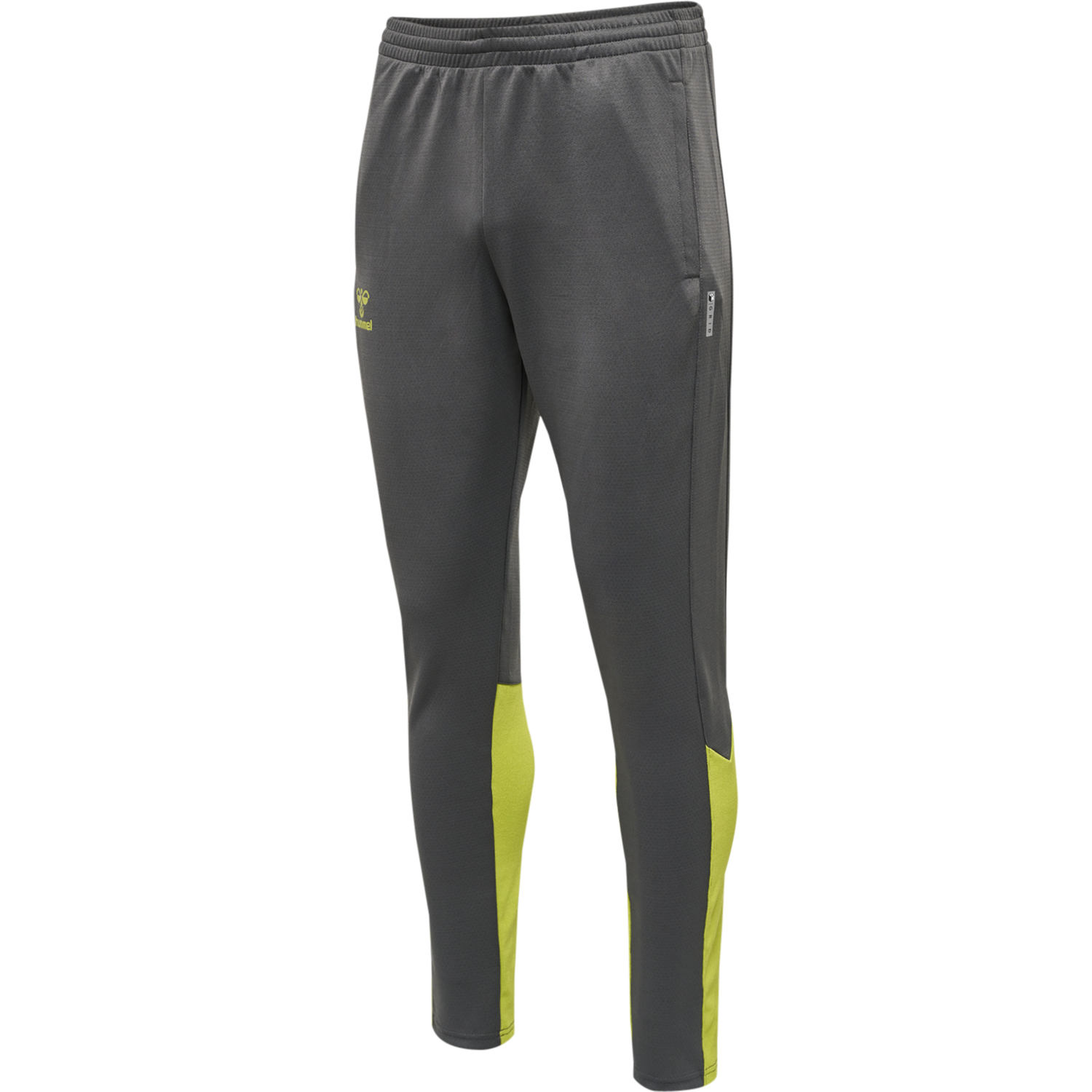 hmlONGRID POLY PANTS, FORGED IRON/DARK CITRON, packshot