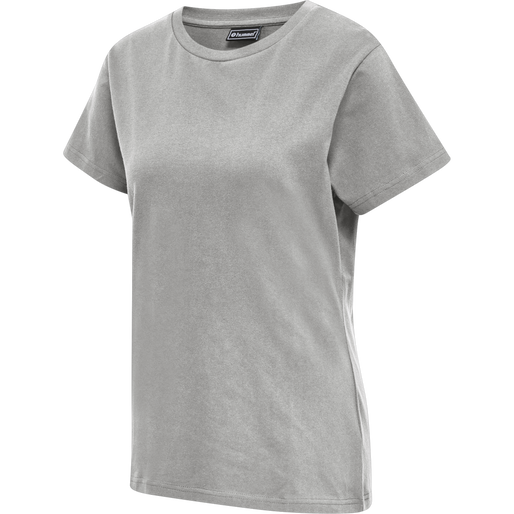 hmlRED HEAVY T-SHIRT S/S WOMAN, GREY MELANGE, packshot