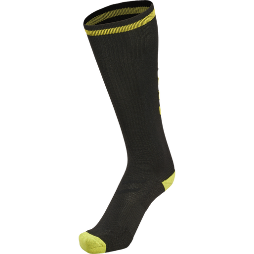 ELITE INDOOR SOCK HIGH, BLACK/BLAZING YELLOW, packshot