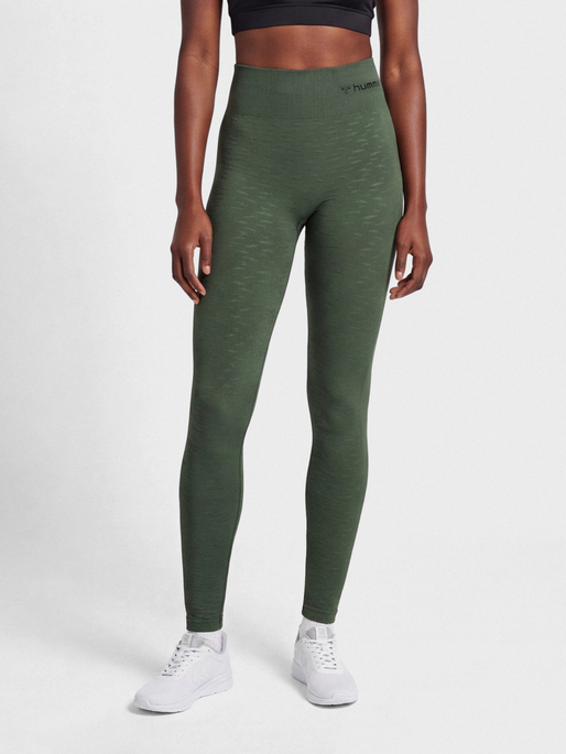 hmlMT FOCUS SEAMLESS HW TIGHTS, CLIMBING IVY, model