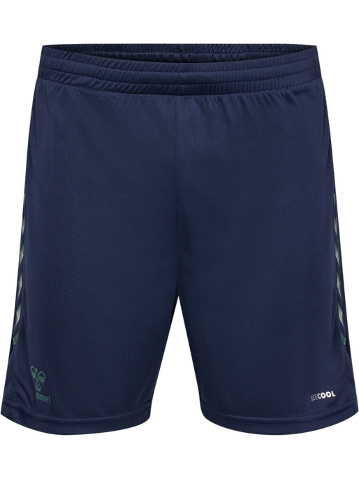 hmlSTALTIC POLY SHORTS, MARINE/DUCK GREEN, packshot