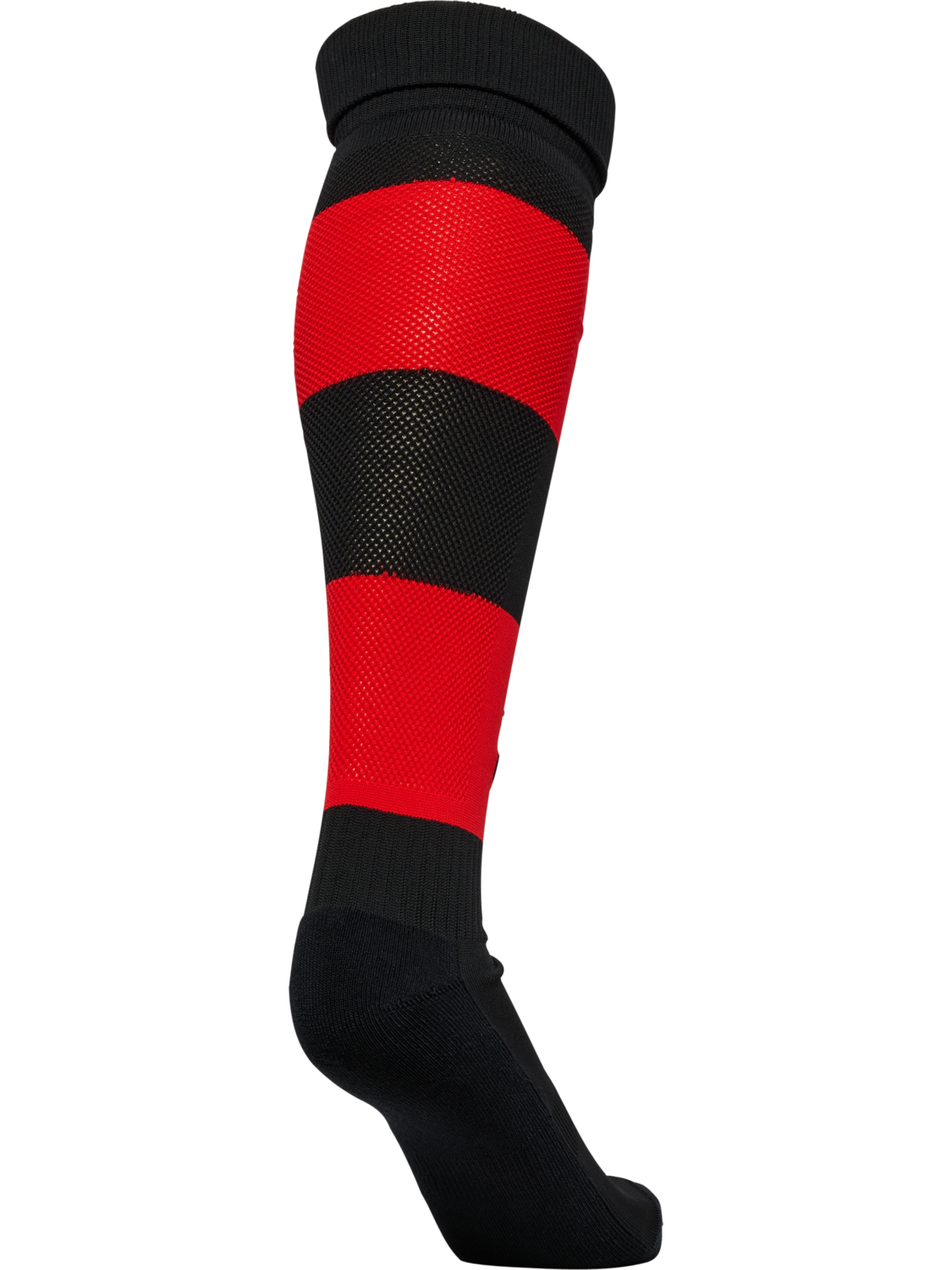 hmlESSENTIAL STRIPE FOOTBALL SOCKS, BLACK/TRUE RED, packshot