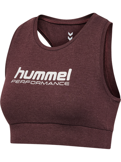 hmlPULSE LOGO LIGHT SUPPORT BRA, FUDGE MELANGE hmlPULSE LOGO LIGHT SUPPORT BRA, FUDGE MELANGE, packshot