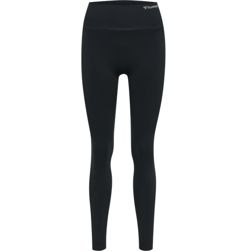 hmlMT FLOW SEAMLESS HW TIGHTS, BLACK hmlMT FLOW SEAMLESS HW TIGHTS, BLACK, packshot