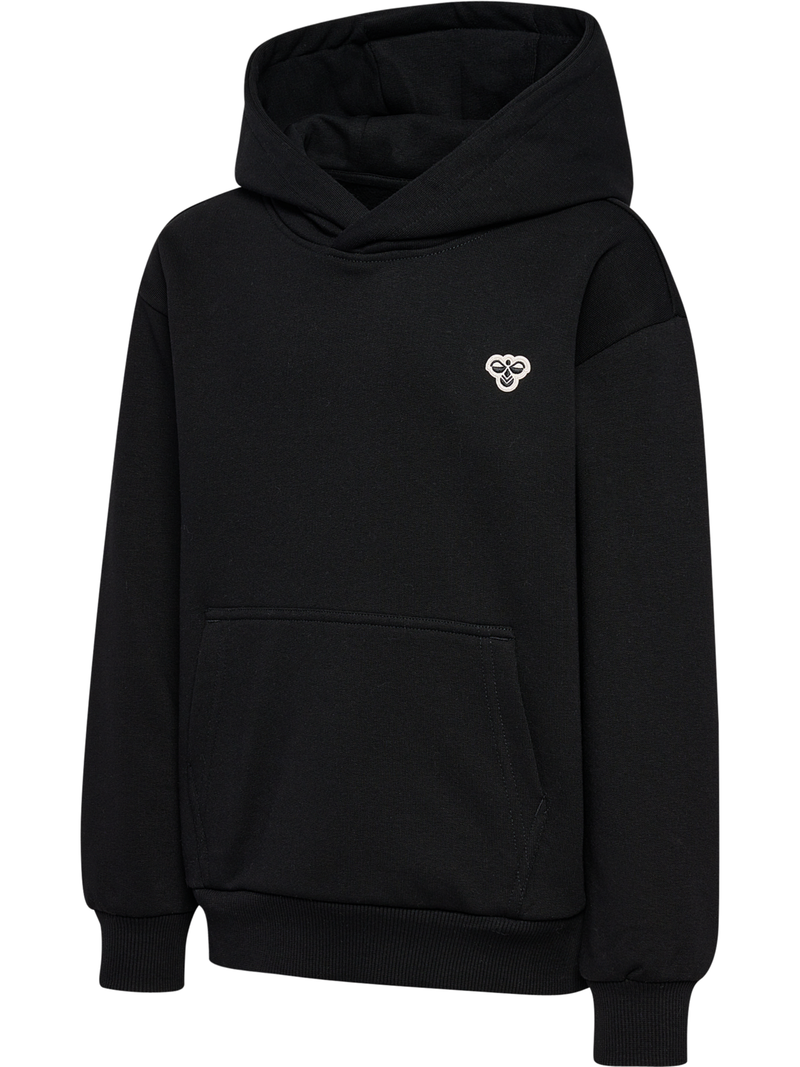 hmlJR LOOSE HOODIE BEE, BLACK, packshot