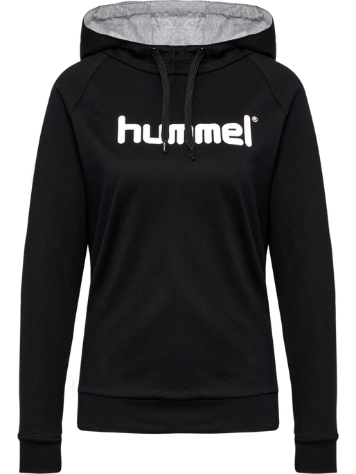 HMLGO COTTON LOGO HOODIE WOMAN, BLACK, packshot