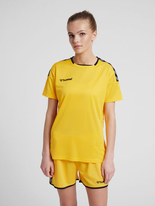 hmlAUTHENTIC POLY JERSEY WOMAN S/S, SPORTS YELLOW, model