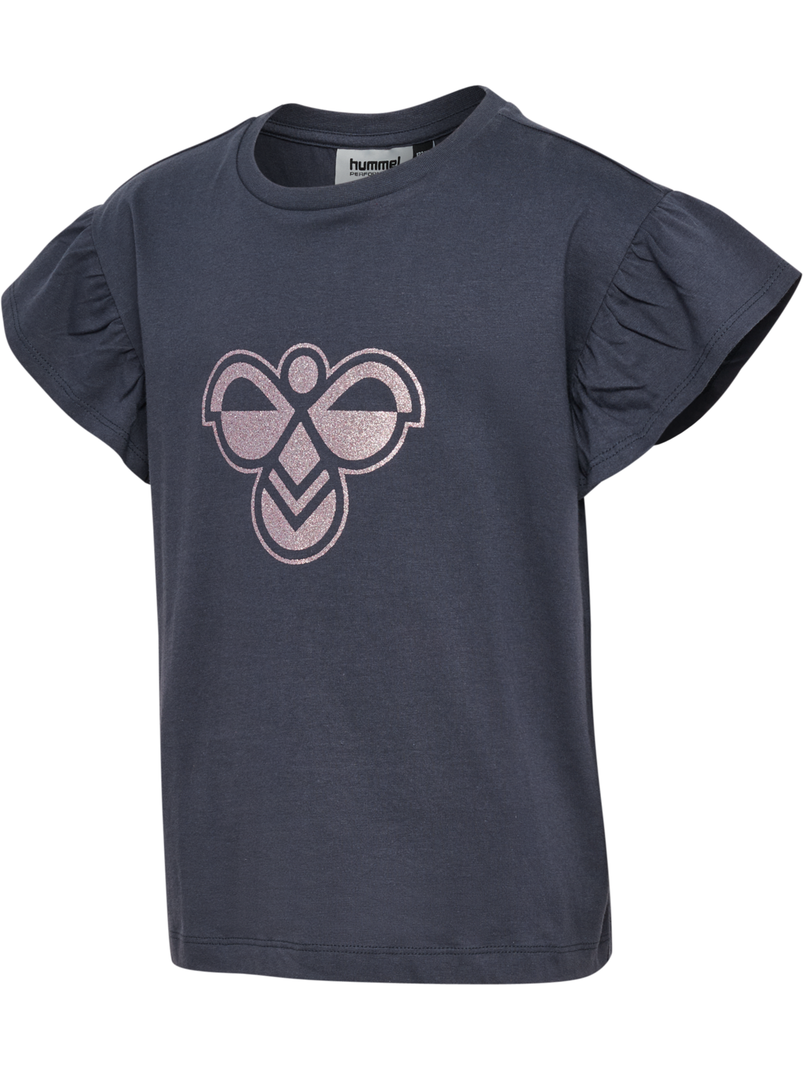 hmlJR RUFFLE T-SHIRT SS BIG BEE, OMBRE BLUE, packshot