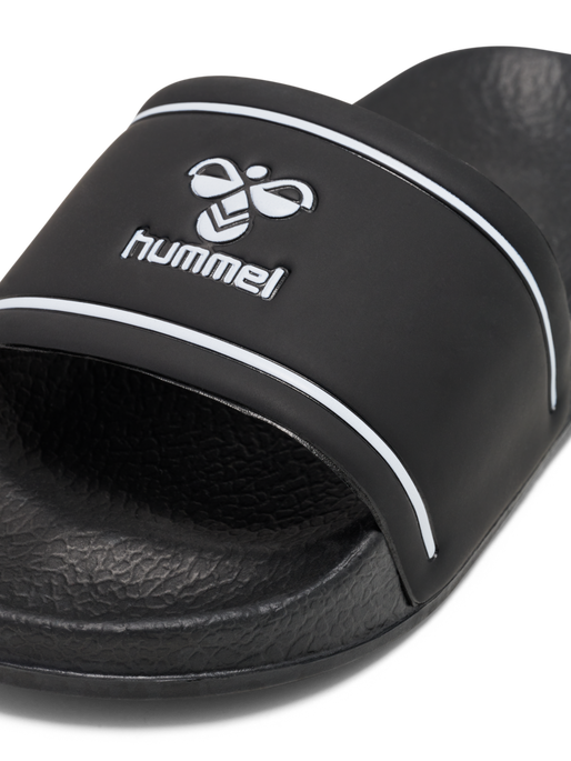 POOL SLIDE JR , BLACK/WHITE, packshot
