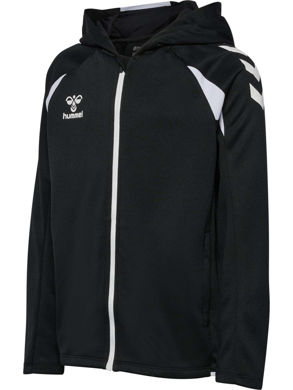 hmlCORE 2.0 ZIP HOODIE KIDS, BLACK/WHITE, packshot