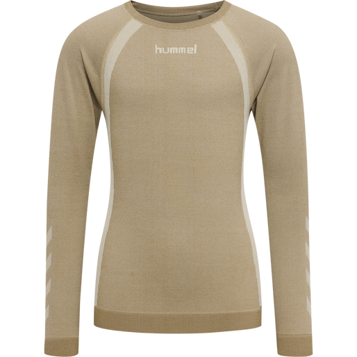 hmlSPIN SEAMLESS T-SHIRT L/S, SIMPLY TAUPE, packshot