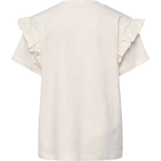 hmlFLOWY RUFFLE T-SHIRT S/S, MARSHMALLOW, packshot