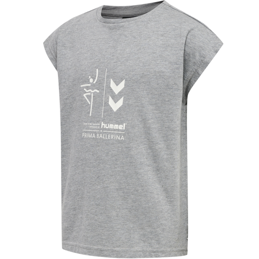 hmlPRIMA BEE T-SHIRT S/S, GREY MELANGE, packshot