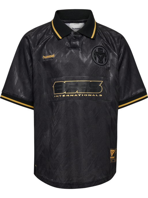 hmlJR LOOSE BAY SOCCER JERSEY S/S, BLACK hmlJR LOOSE BAY SOCCER JERSEY S/S, BLACK, packshot