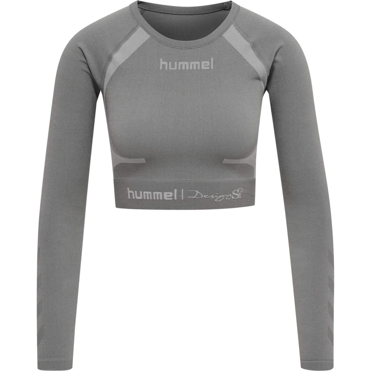 hmlSI SEAMLESS CROPTOP L/S, FROST GRAY, packshot