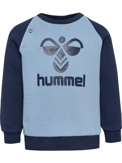 hmlHUMMING CREWSUIT, BLACK IRIS/FADED DENIM, packshot