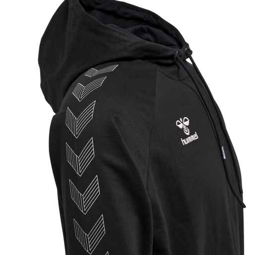 hmlMOVE GRID COTTON HOODIE, BLACK, packshot