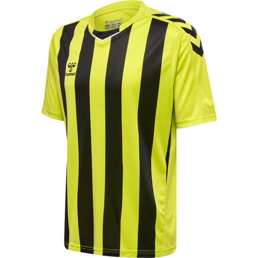 hmlCORE XK STRIPED JERSEY S/S, LIME POPSICLE/BLACK, packshot