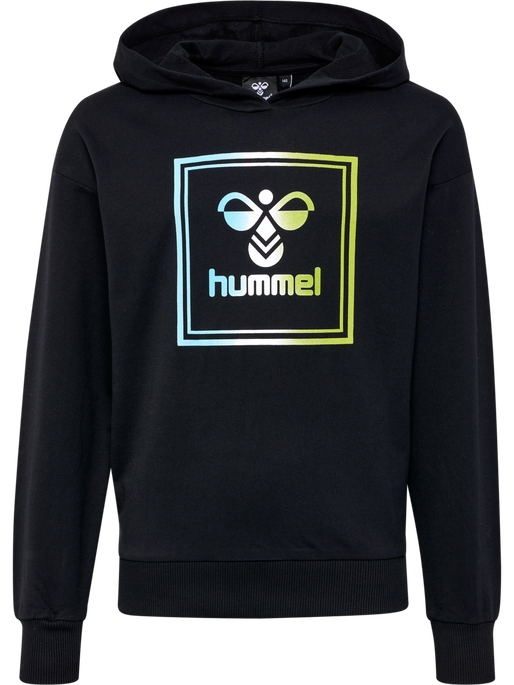 HMLLEIDEN HOODIE, BLACK IRIS/OIL BLUE, packshot