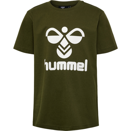hmlTRES T-SHIRT S/S 2-PK, SIERRA/DARK OLIVE, packshot