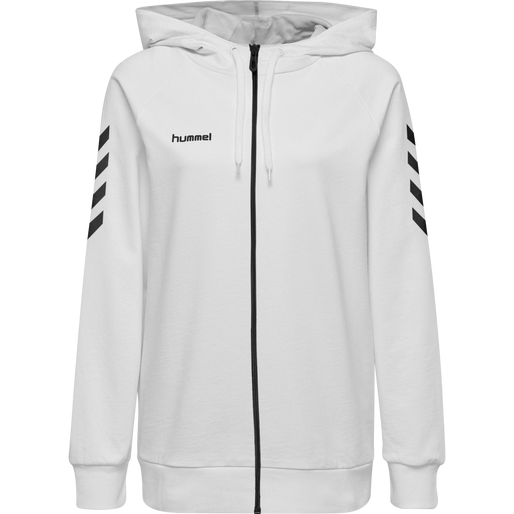 HUMMEL GO COTTON ZIP HOODIE WOMAN, WHITE, packshot