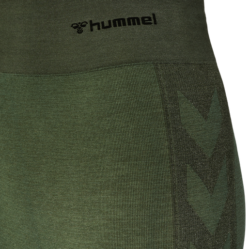 hmlCLEA SEAMLESS MID WAIST TIGHTS, CLIMBING IVY/BEETLE MELANGE, packshot
