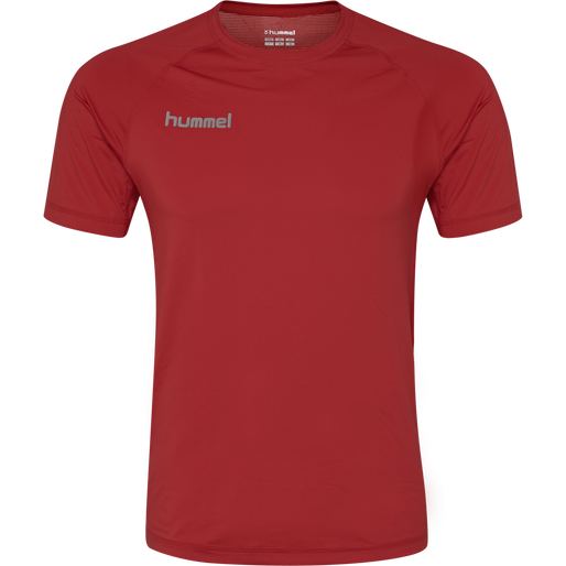 HUMMEL FIRST PERFORMANCE KIDS JERSEY S/S, TRUE RED, packshot