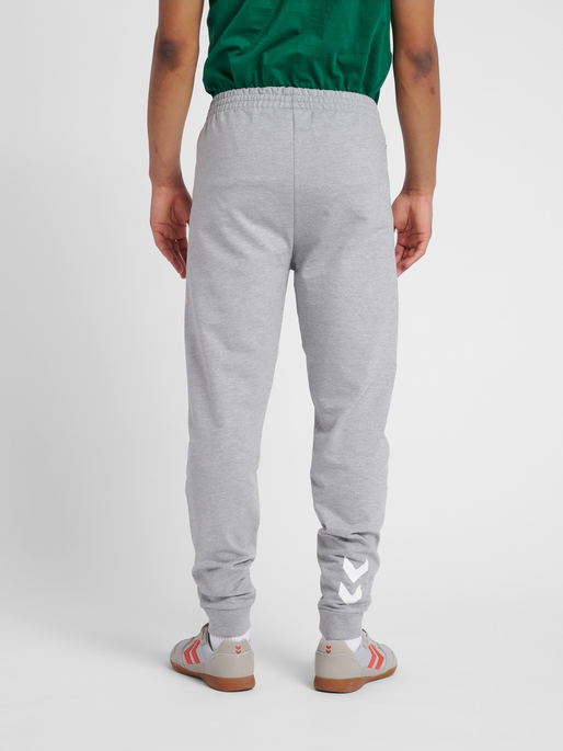 HMLGO COTTON PANT, GREY MELANGE, model