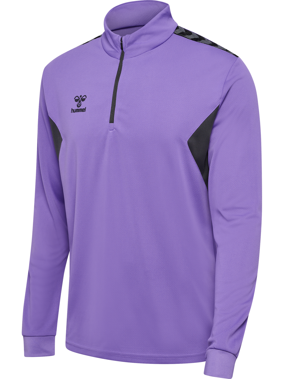 hmlAUTHENTIC HALF ZIP SWEAT, DAHLIA PURPLE/ASPHALT, packshot