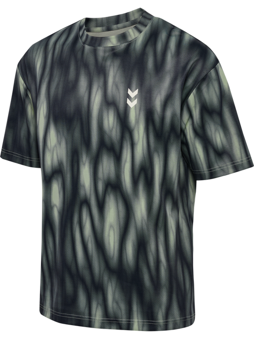 hmlHIIT AOP LOOSE T-SHIRT S/S, SEAGRASS hmlHIIT AOP LOOSE T-SHIRT S/S, SEAGRASS, packshot
