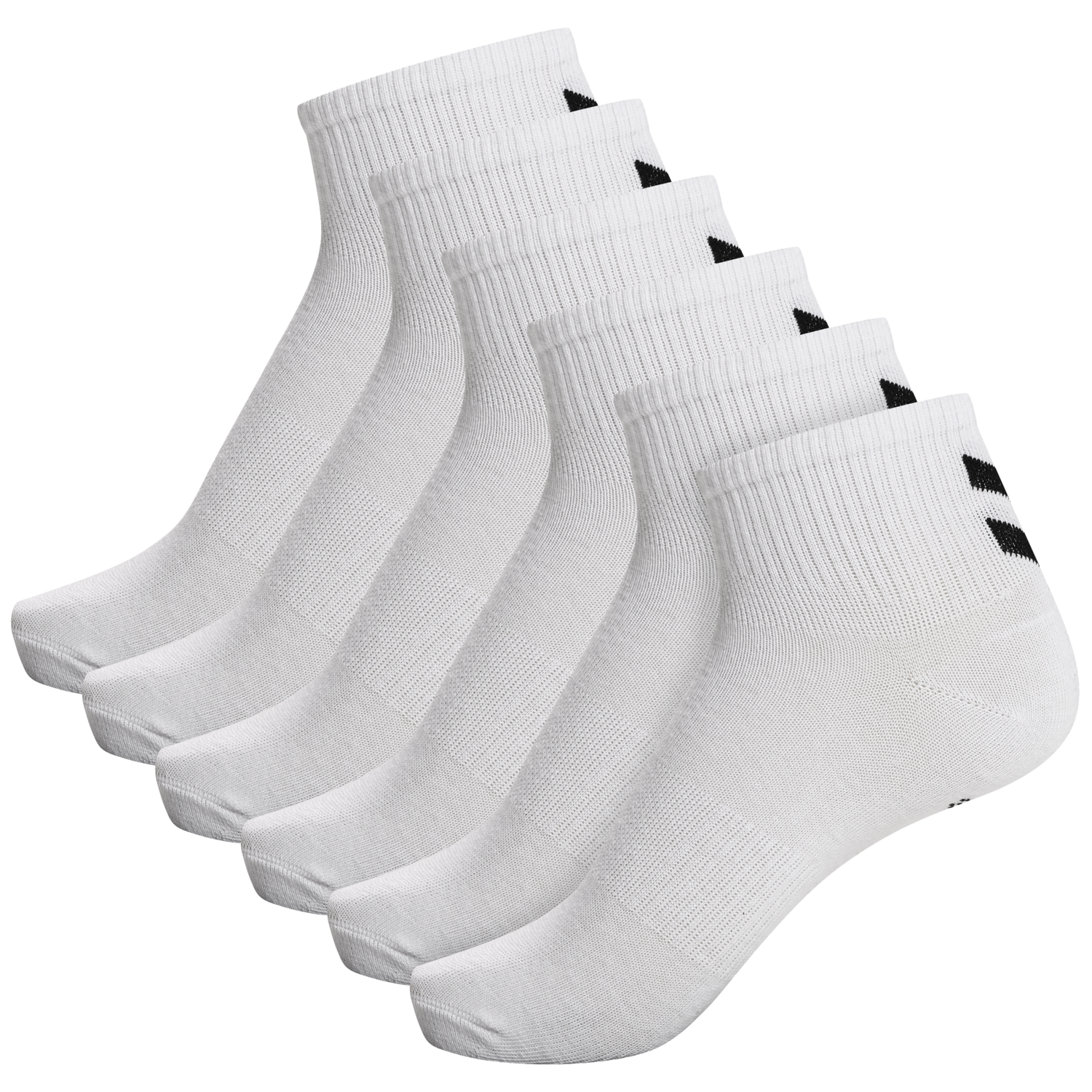 hmlCHEVRON 6-PACK  MID CUT SOCKS, WHITE/WHITE, packshot