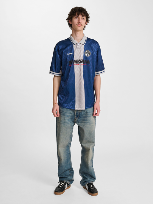 hmlLOOSE FB JERSEY S/S, ESTATE BLUE, model