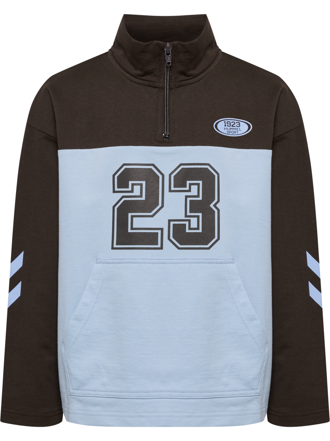 hmlTIMMI HALF ZIP SWEAT, TURKISH COFFEE, packshot