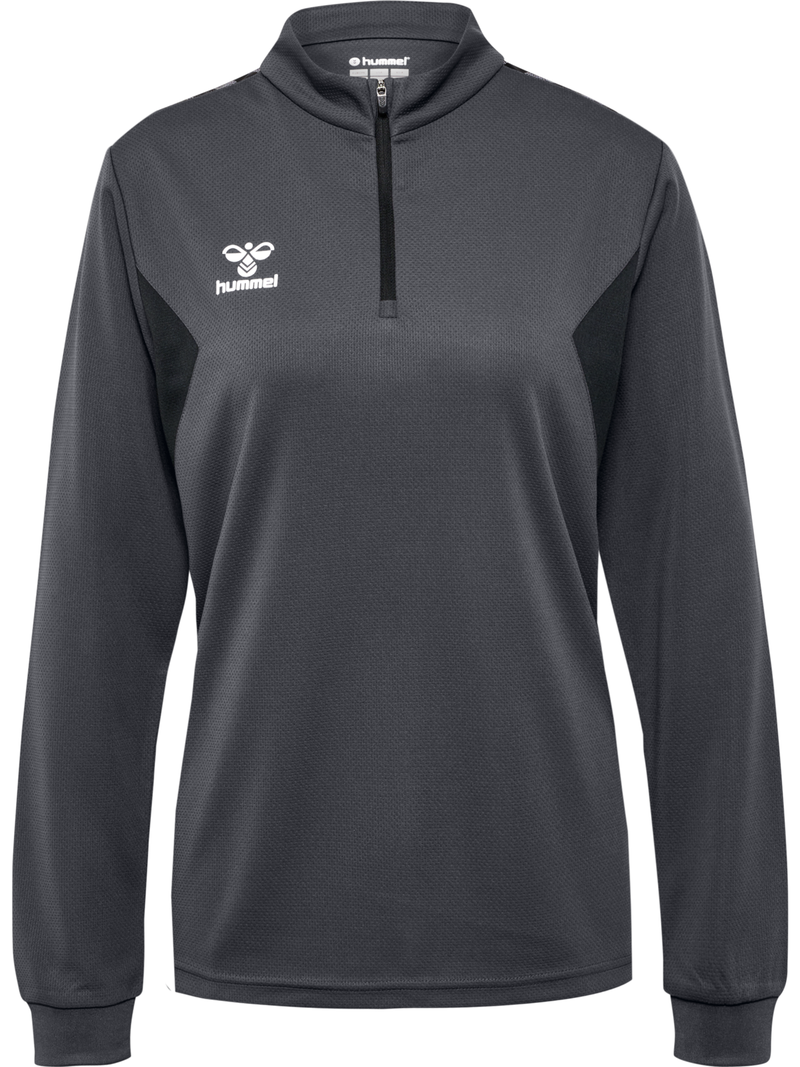 hmlAUTHENTIC HALF ZIP SWEAT WOMAN, ASPHALT, packshot