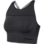hmlMT HANA 2.0 SEAMLESS SPORTS TOP, BLACK MELANGE, packshot