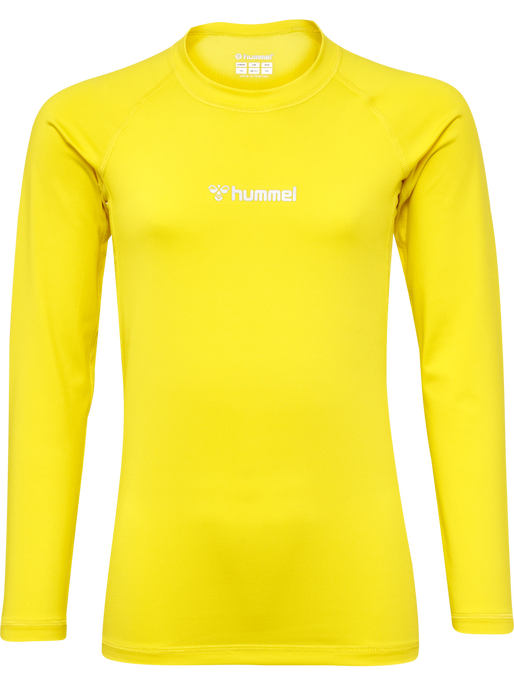 hmlBL PERFORMANCE TEE L/S KIDS, BLAZING YELLOW, packshot
