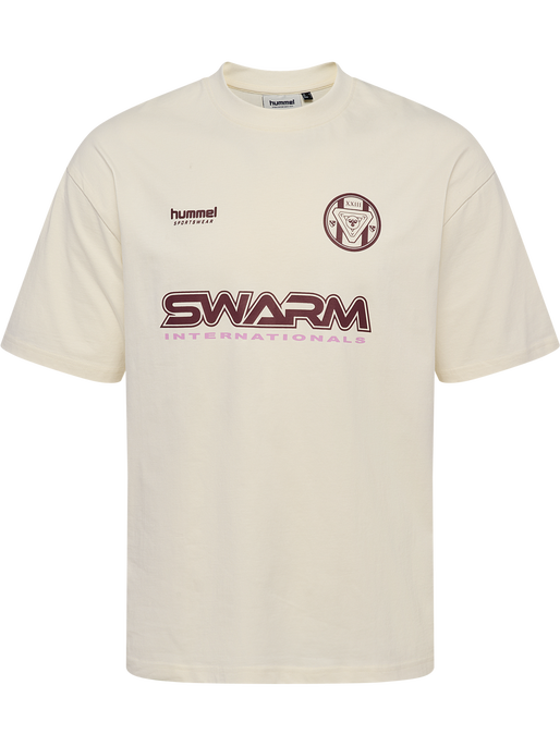 hmlLOOSE COTTON T-SHIRT S/S 23, TOFU hmlLOOSE COTTON T-SHIRT S/S 23, TOFU, packshot