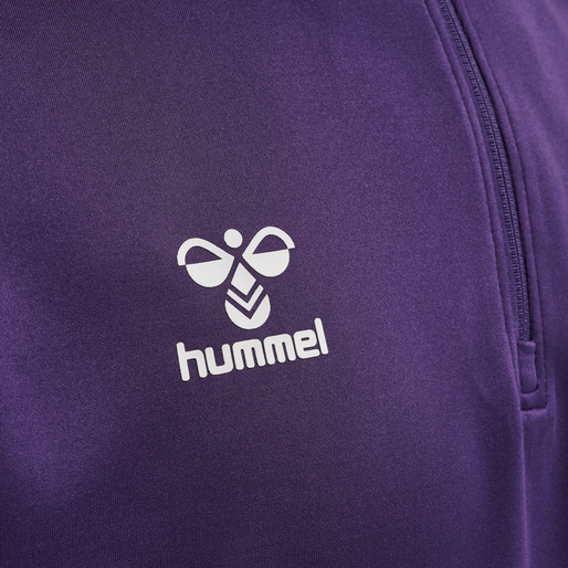 hmlCORE XK HALF ZIP POLY SWEAT, ACAI/WHITE, packshot