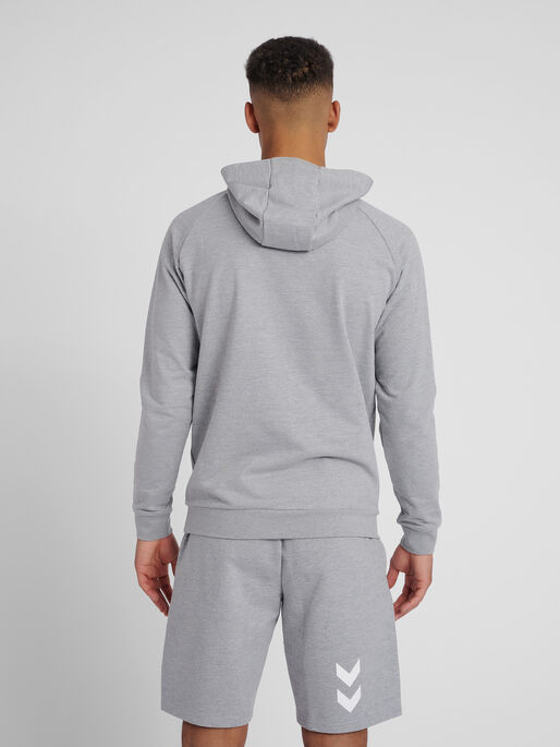 HUMMEL GO COTTON LOGO HOODIE, GREY MELANGE, model