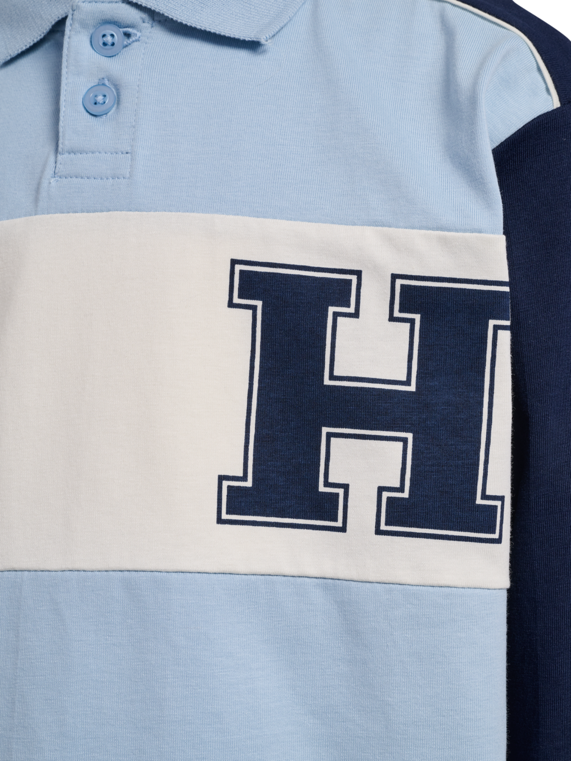 hmlROBIN JERSEY POLO L/S, CASHMERE BLUE, packshot