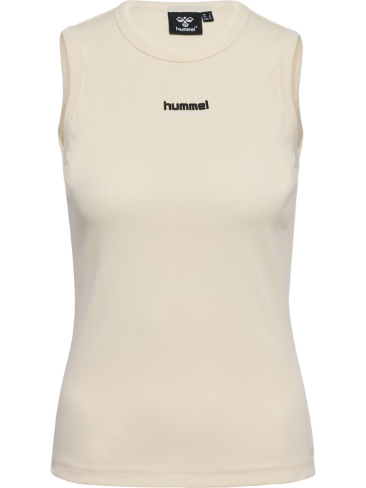hmlLGC ASLY RIB TANK TOP, EGRET, packshot