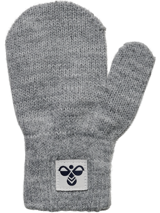hmlMINI KNIT MITTENS 2-PACK, GREY MELANGE hmlMINI KNIT MITTENS 2-PACK, GREY MELANGE, packshot