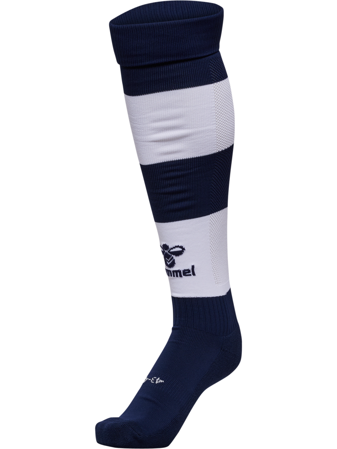 hmlESSENTIAL STRIPE FOOTBALL SOCKS, MARINE/WHITE, packshot