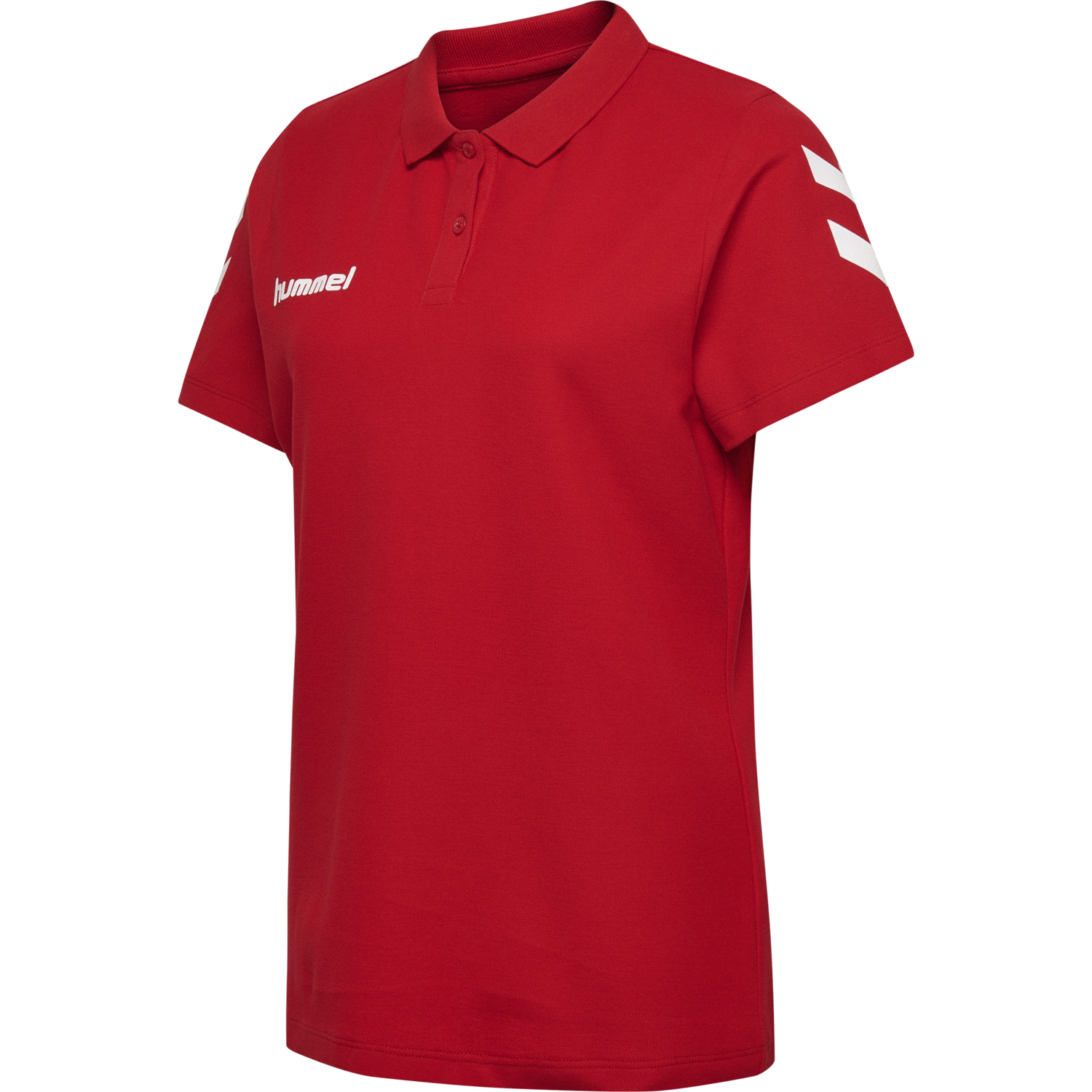 HUMMEL GO COTTON POLO WOMAN, TRUE RED, packshot