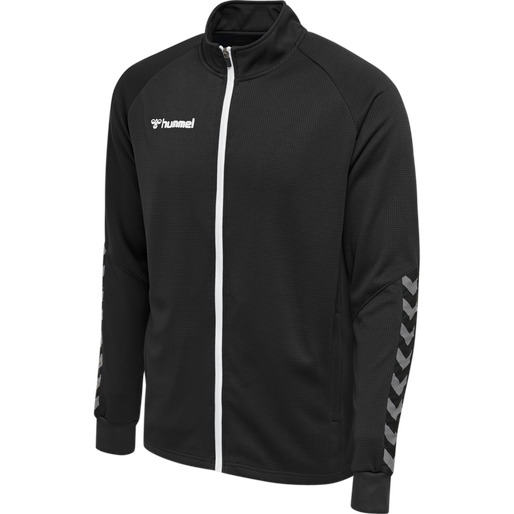 hmlAUTHENTIC KIDS POLY ZIP JACKET, BLACK/WHITE, packshot